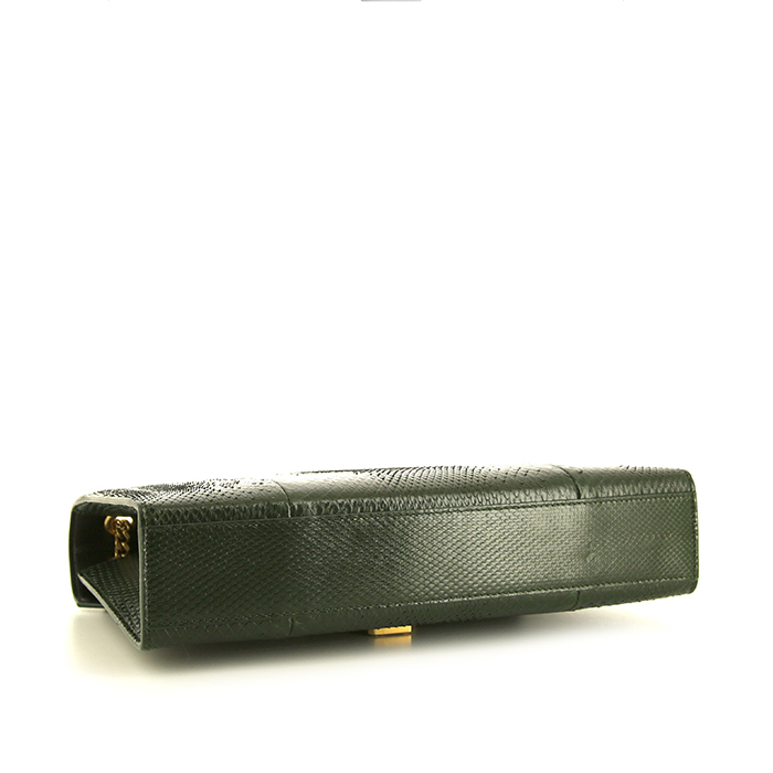 Saint Laurent  Enveloppe handbag  in green python - Detail D5
