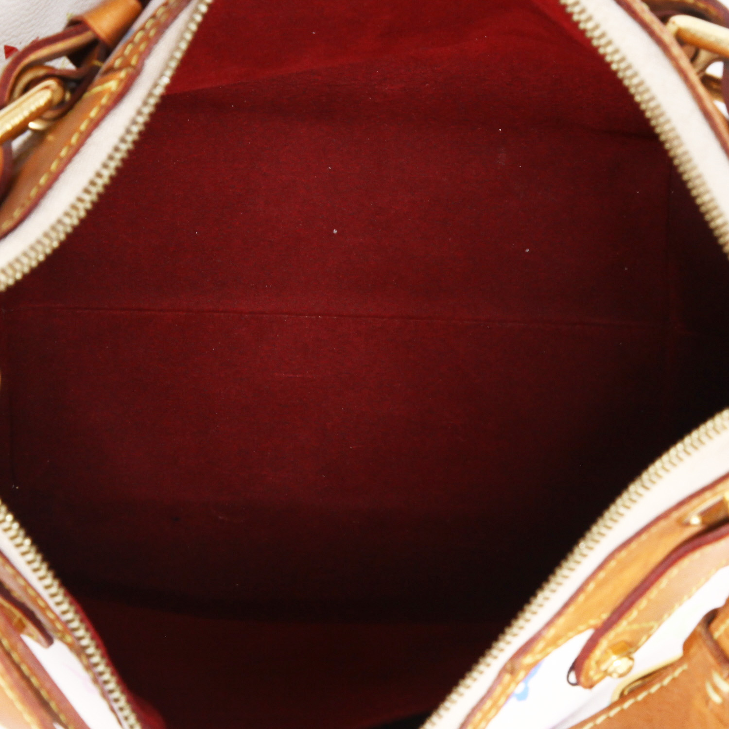 Bolso de mano Louis Vuitton  Greta en lona Monogram blanca y cuero natural - Detail D8