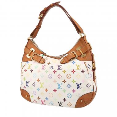 Bolso de mano Louis Vuitton  Greta en lona Monogram blanca y cuero natural