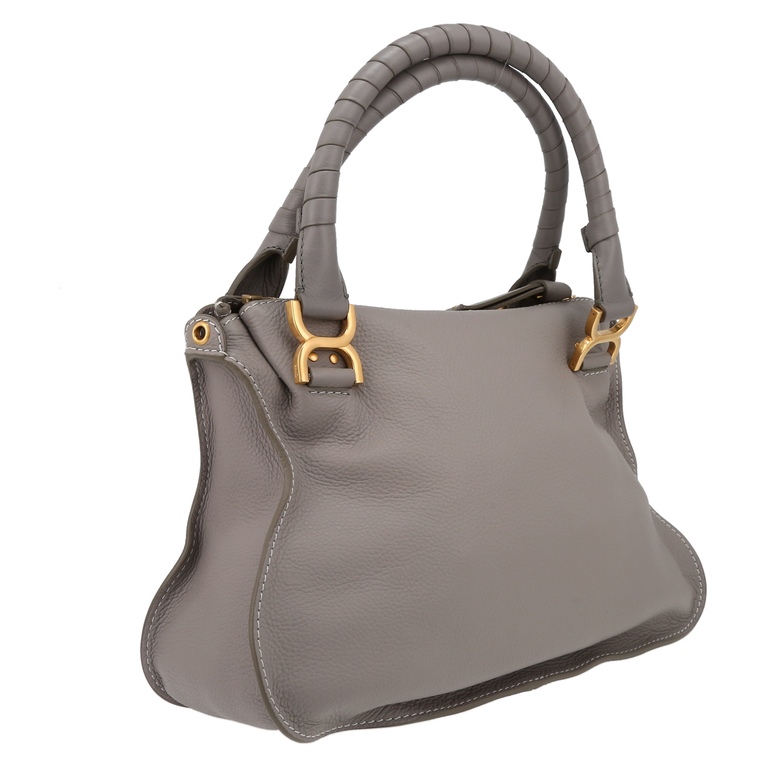 Borsa Chloé  Marcie in pelle martellata grigia - Detail D6