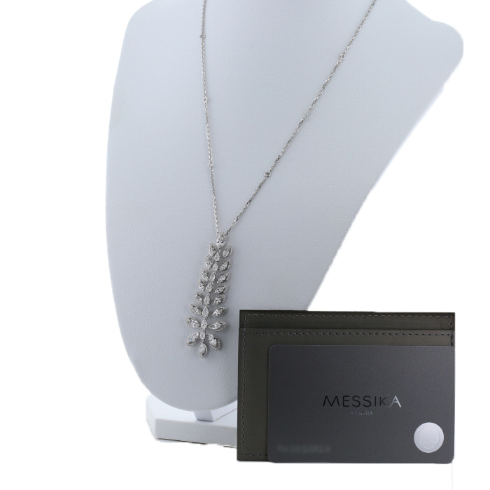Collar Messika Diamond Catcher de oro blanco y diamantes - Detail D2