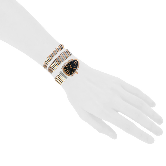 Montre Bulgari Serpenti en acier et or rose Vers 2018 - Detail D1