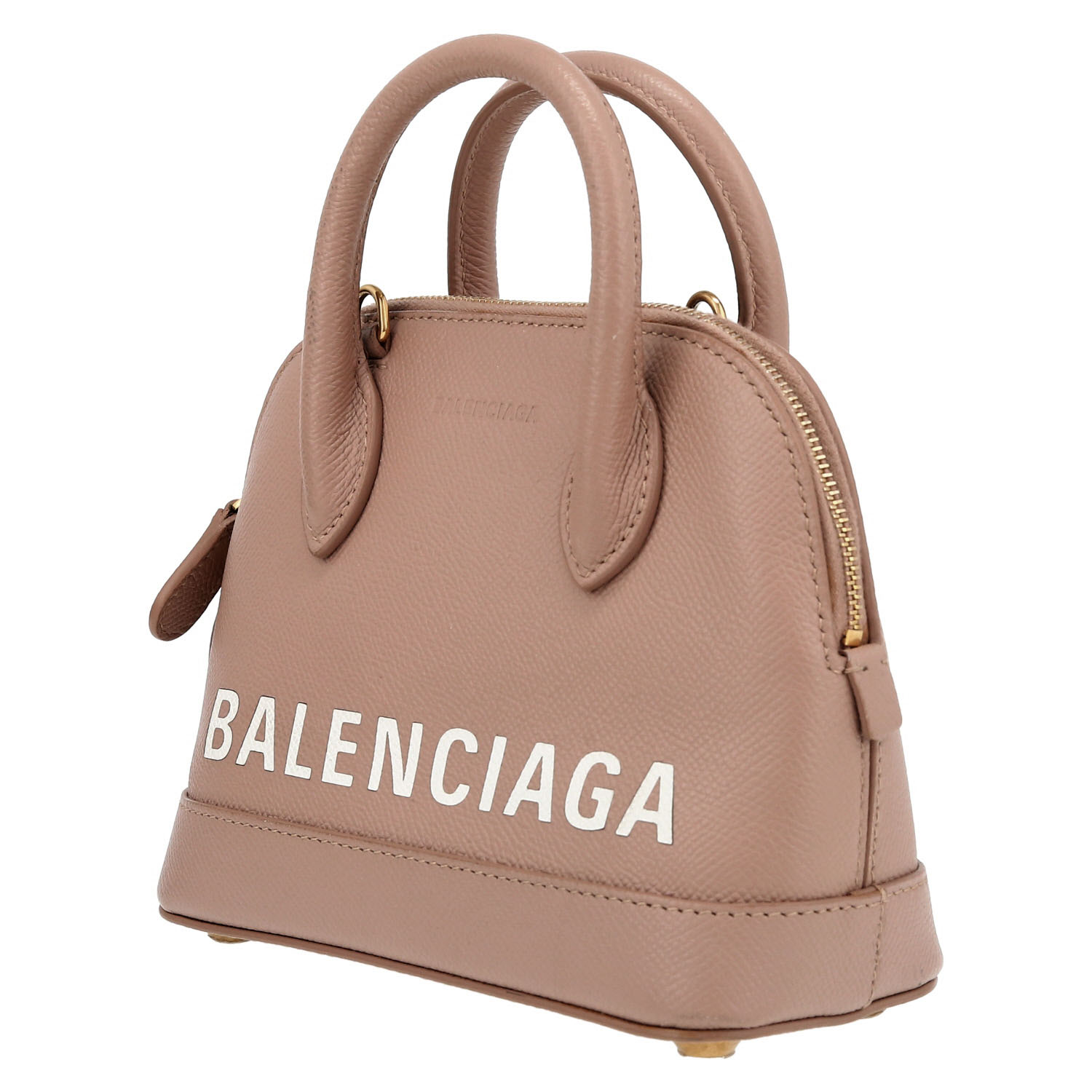 Bolso bandolera Balenciaga  Ville Top Handle mini  en cuero granulado beige - Detail D3