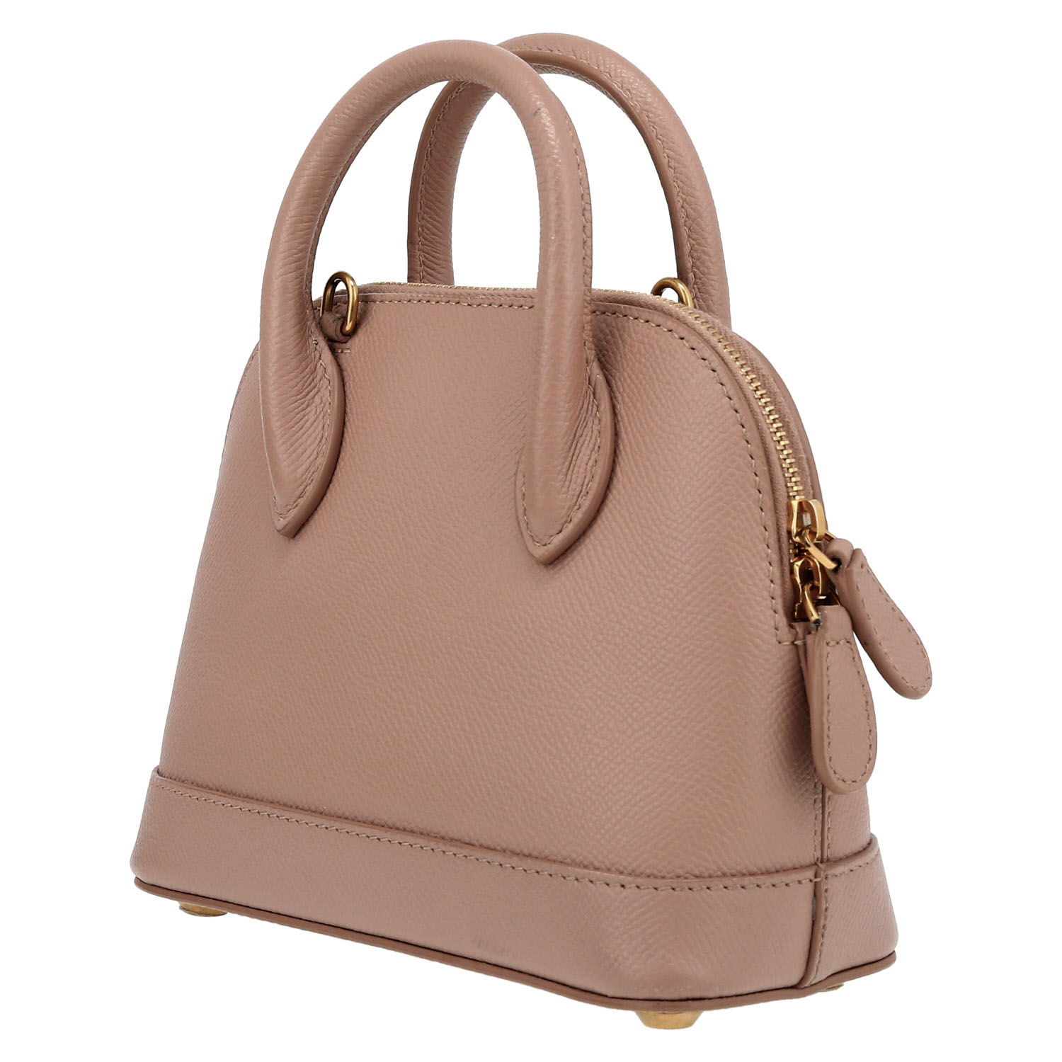 Sac bandoulière Balenciaga  Ville Top Handle mini XXS en cuir grainé beige - Detail D5