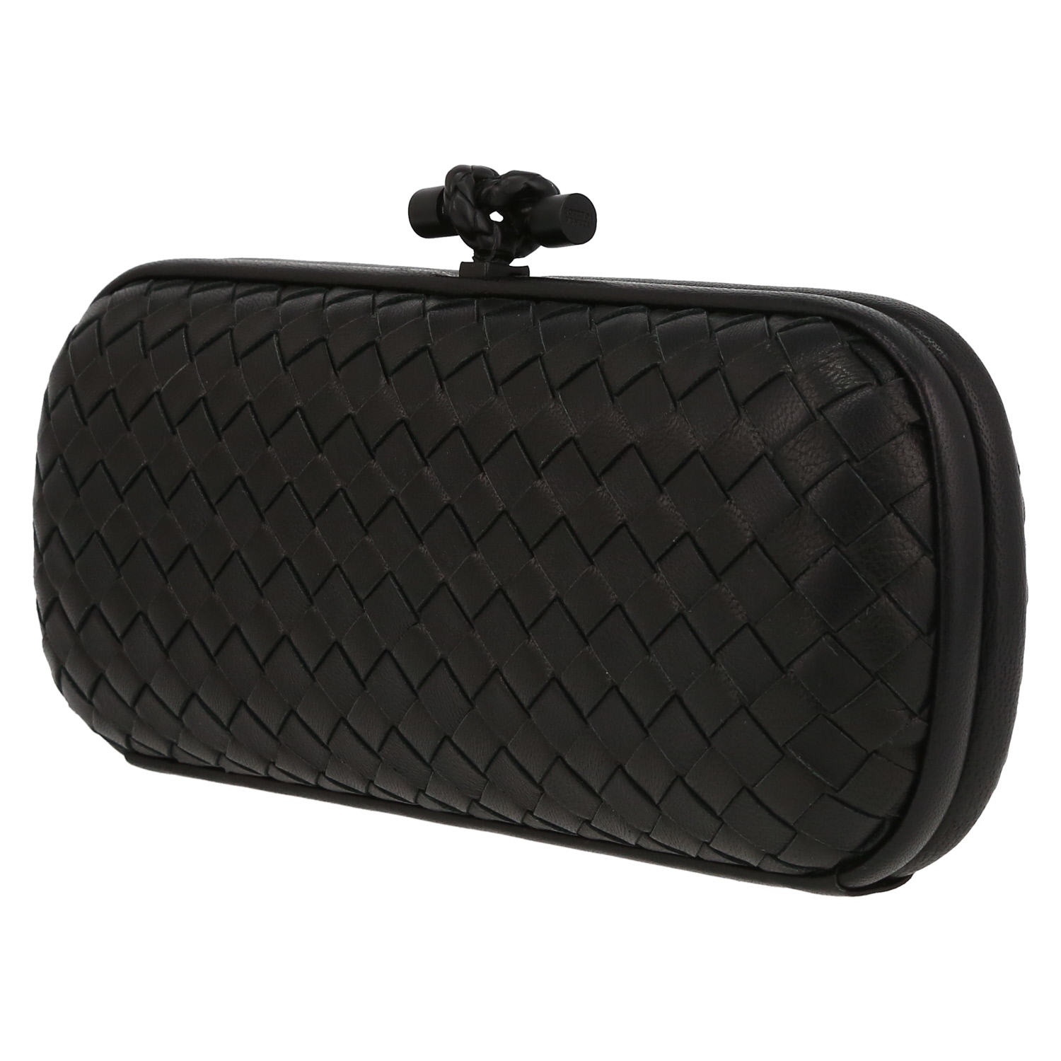 Bottega Veneta  Knot pouch  in black intrecciato leather - Detail D5