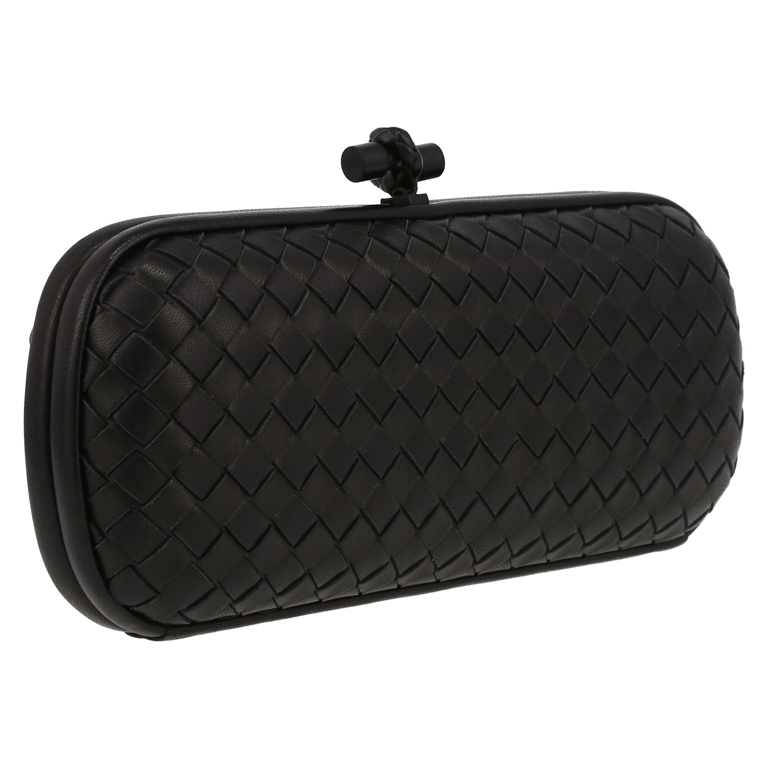 Pochette Bottega Veneta  Knot en cuir intrecciato noir - Detail D6