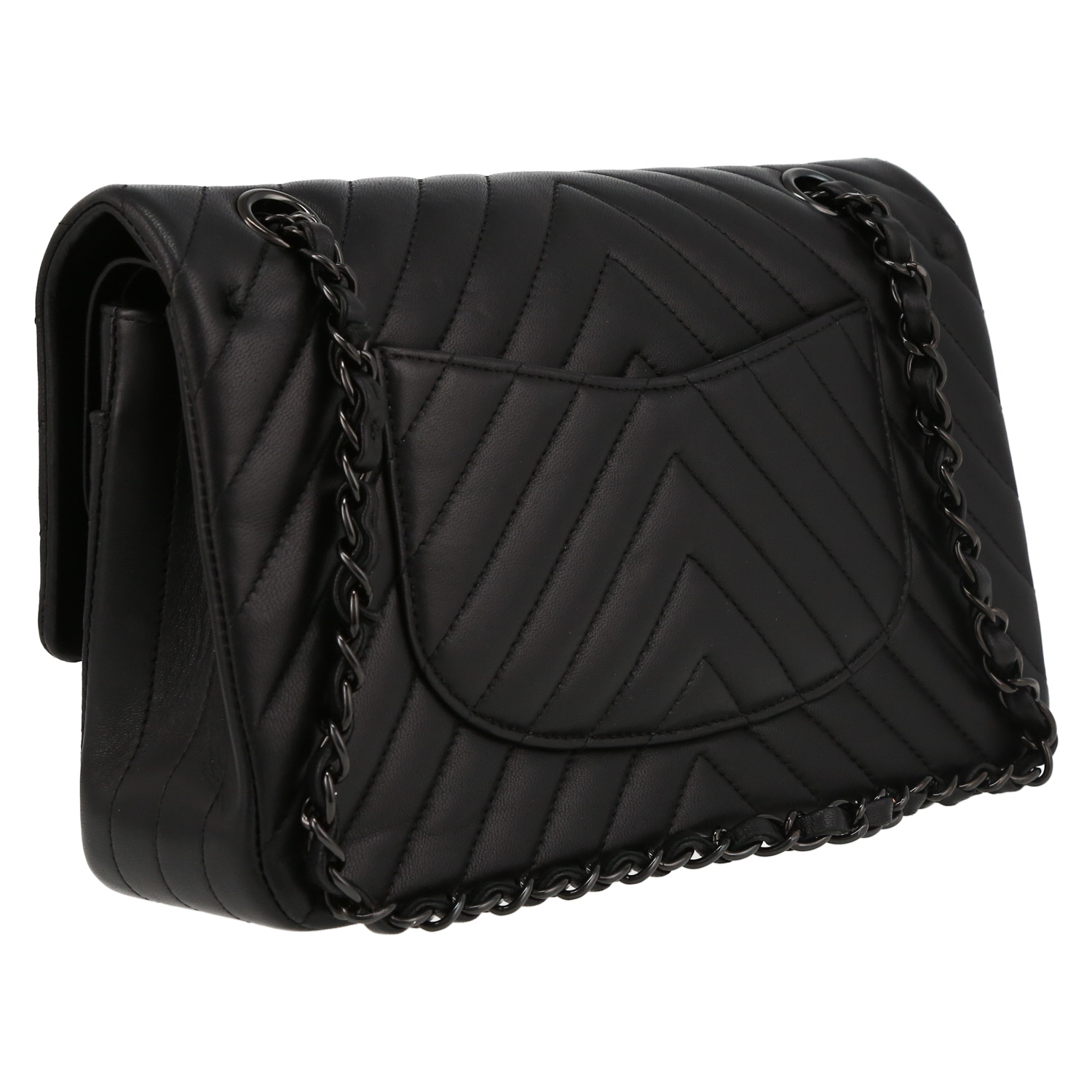 Borsa Chanel Timeless in pelle trapuntata nera con motivo a spina di pesce - Detail D6