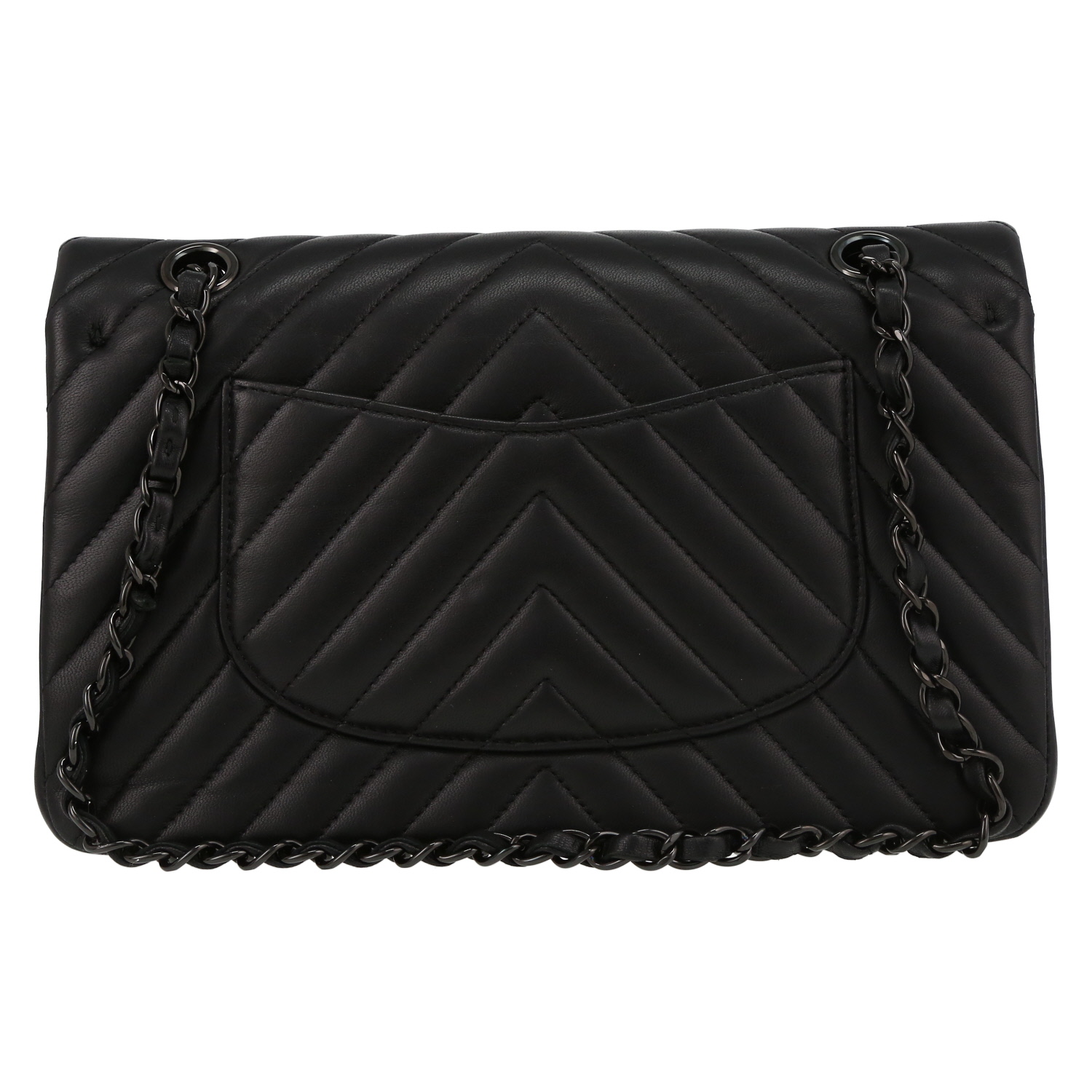 Borsa Chanel Timeless in pelle trapuntata nera con motivo a spina di pesce - Detail D7