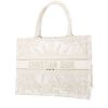 Shopping bag Dior  Book Tote in tela bianca e beige - 00pp thumbnail