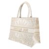 Dior  Book Tote shopping bag  in white and beige canvas - Detail D3 thumbnail