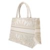 Dior  Book Tote shopping bag  in white and beige canvas - Detail D5 thumbnail