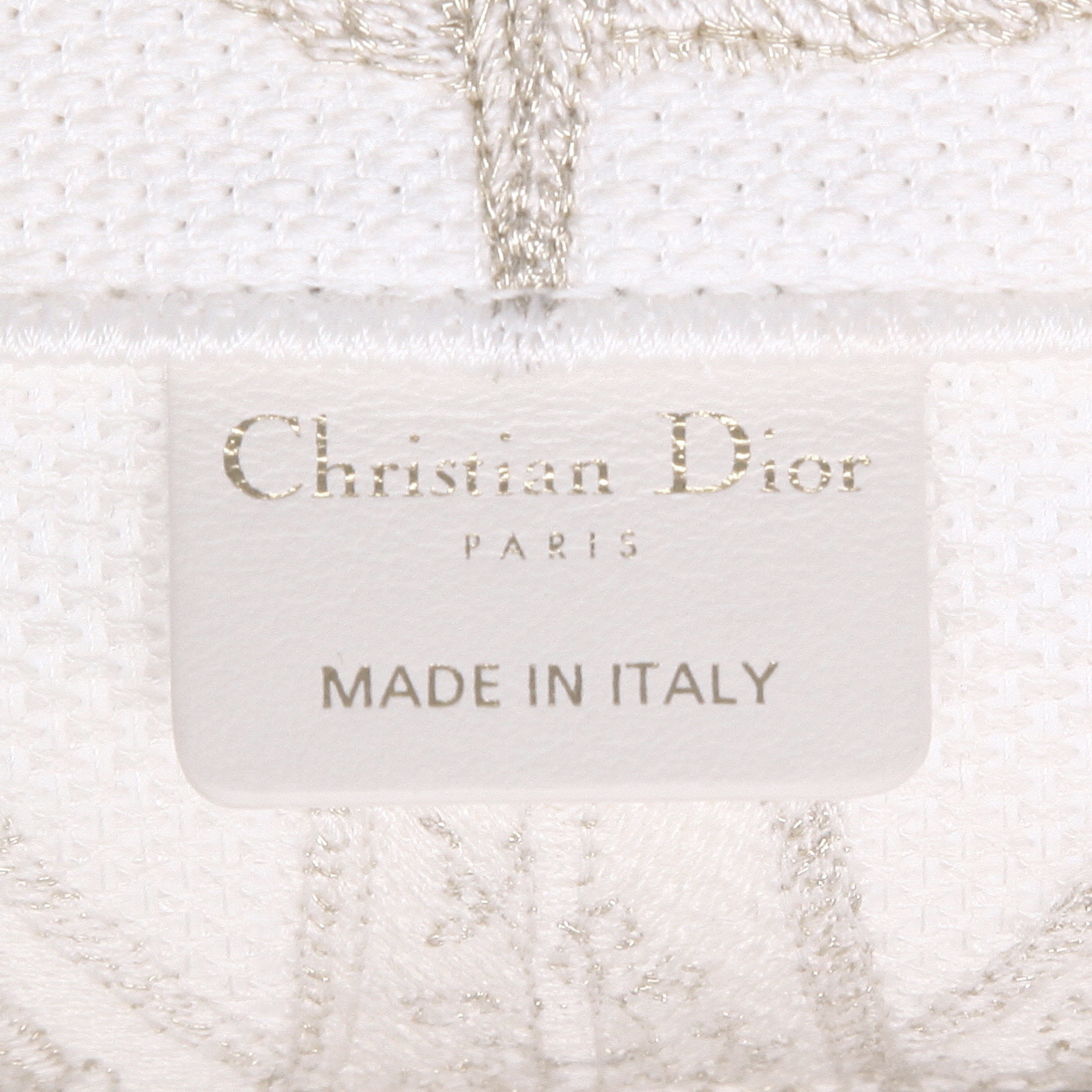 Bolso Cabás Dior  Book Tote en lona blanca y beige - Detail D9