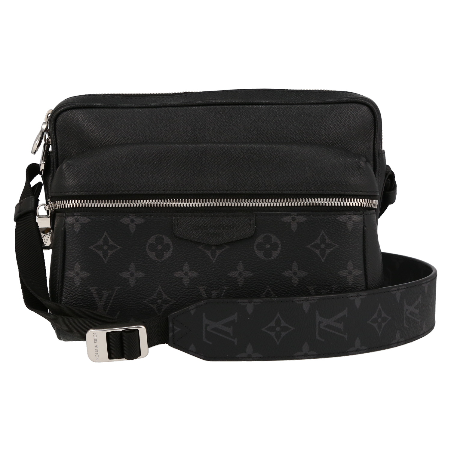 Bolso bandolera Louis Vuitton  Messenger en lona a cuadros y cuero negro - Detail D2