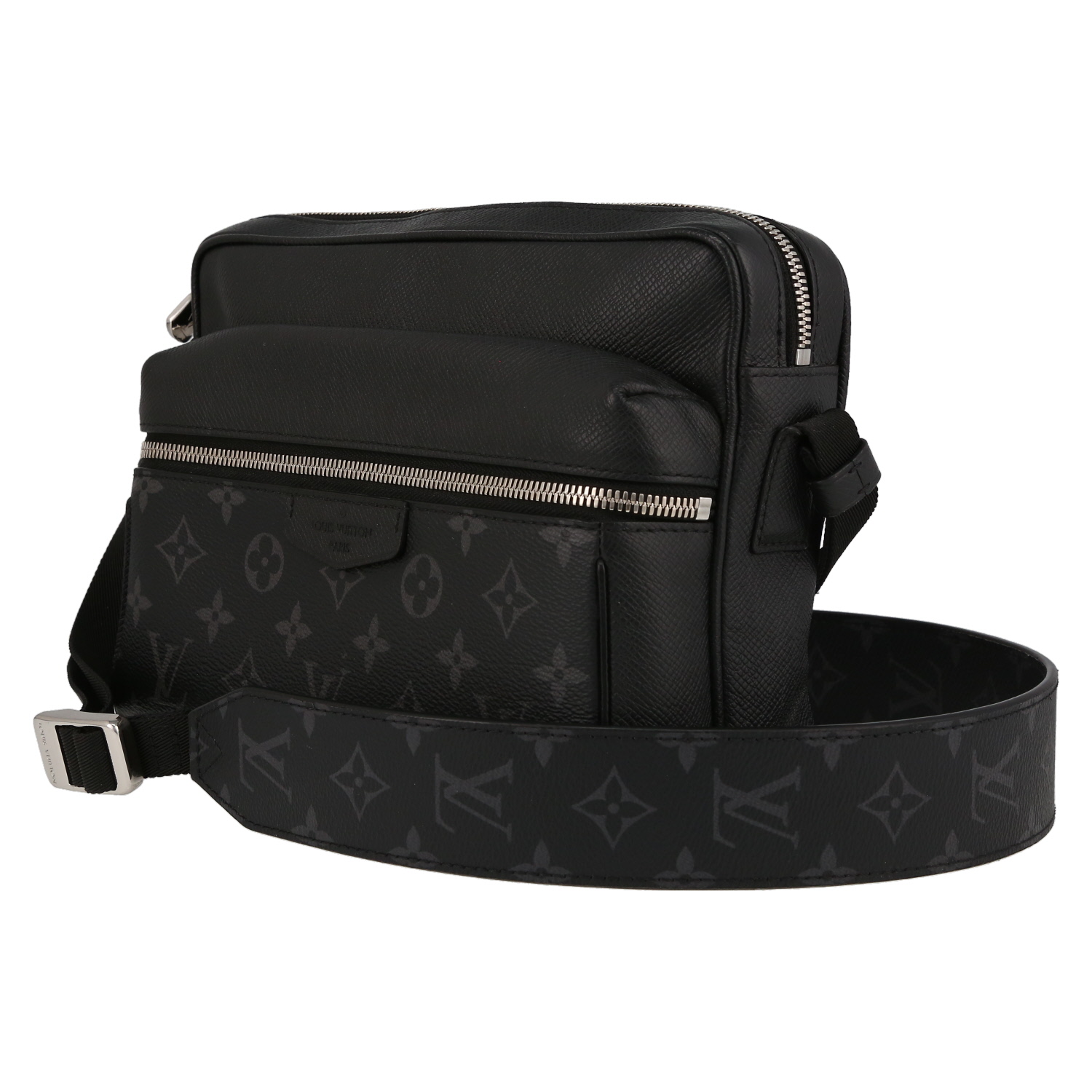 Louis Vuitton  Messenger shoulder bag  damier graphite canvas  and black leather - Detail D3