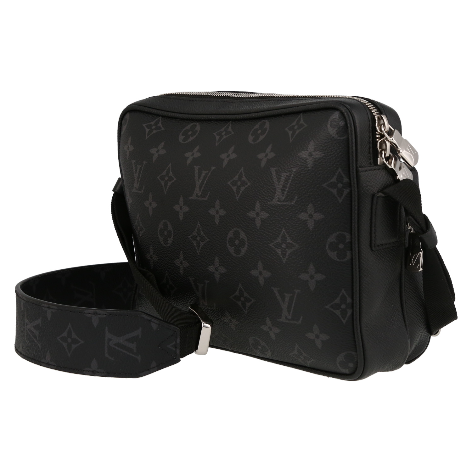 Sac bandoulière Louis Vuitton  Messenger en toile damier graphite et cuir noir - Detail D5