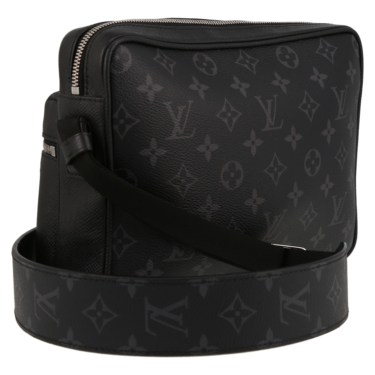 Borsa a tracolla Louis Vuitton  Messenger in tela a scacchi e pelle nera - Detail D6