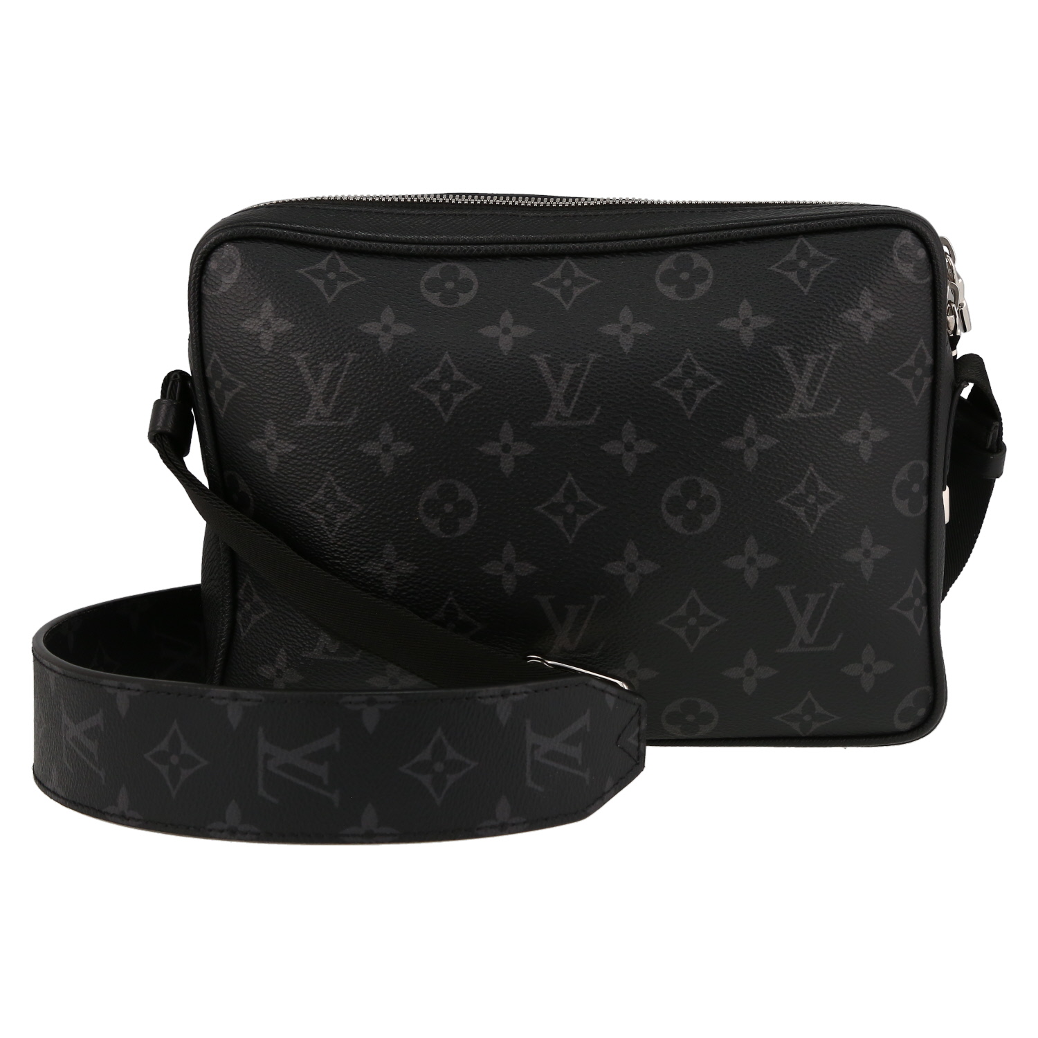 Louis Vuitton  Messenger shoulder bag  damier graphite canvas  and black leather - Detail D7