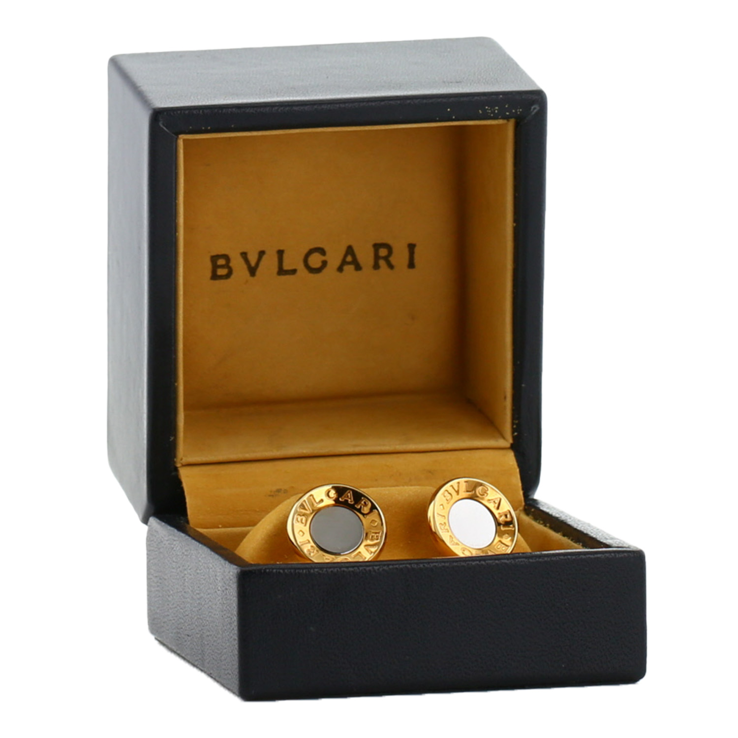 Par de gemelos Bulgari Bulgari Bulgari de oro amarillo y acero - Detail D2