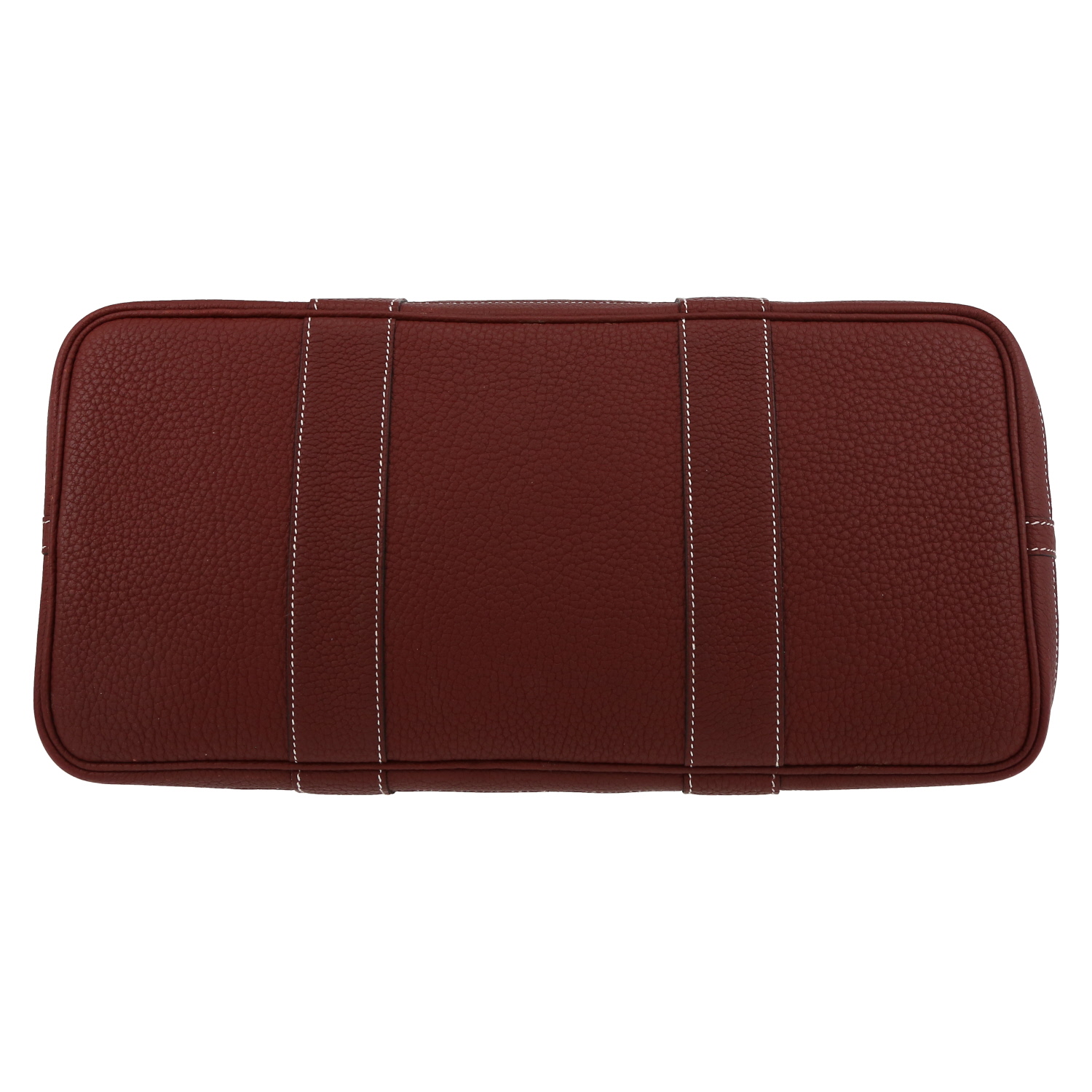 Hermès  Garden Party shopping bag  in burgundy Fjord leather - Detail D4