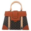 Borsa Goyard  Saigon in tela Goyardine nera e pelle marrone - Detail D2 thumbnail