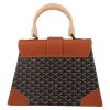 Borsa Goyard  Saigon in tela Goyardine nera e pelle marrone - Detail D7 thumbnail