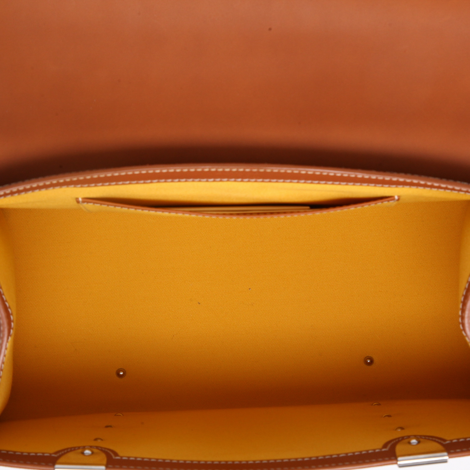 Goyard Saigon handbag in black Goyard canvas and brown leather - Detail D8