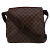 Louis Vuitton  Naviglio shoulder bag  in ebene damier canvas  and brown leather - Detail D2 thumbnail