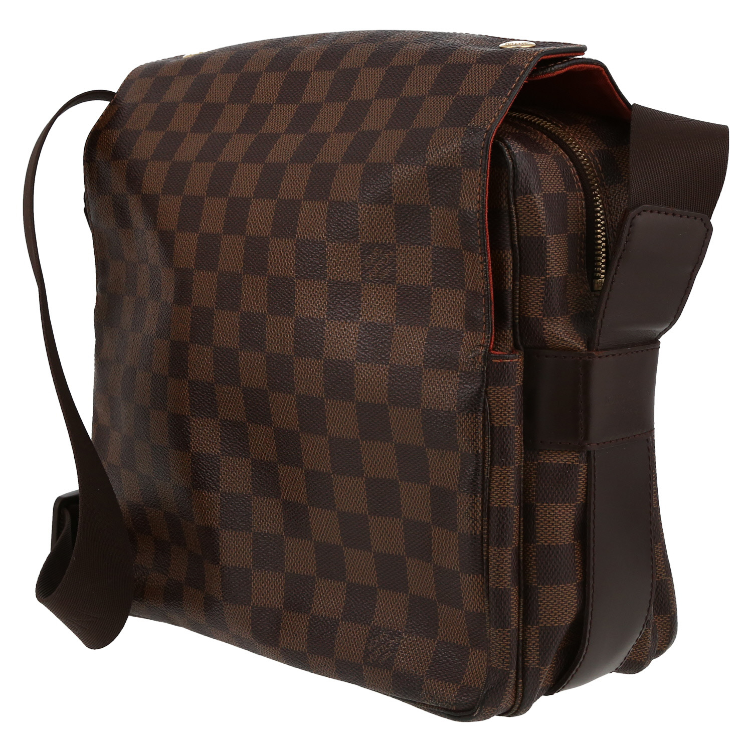 Bolso bandolera Louis Vuitton  Naviglio en lona a cuadros ébano y cuero marrón - Detail D5