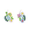 Paire de boucles d'oreilles Dior Diorette en or blanc, émail et aigue-marine - 00pp thumbnail