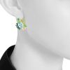 Paire de boucles d'oreilles Dior Diorette en or blanc, émail et aigue-marine - Detail D1 thumbnail