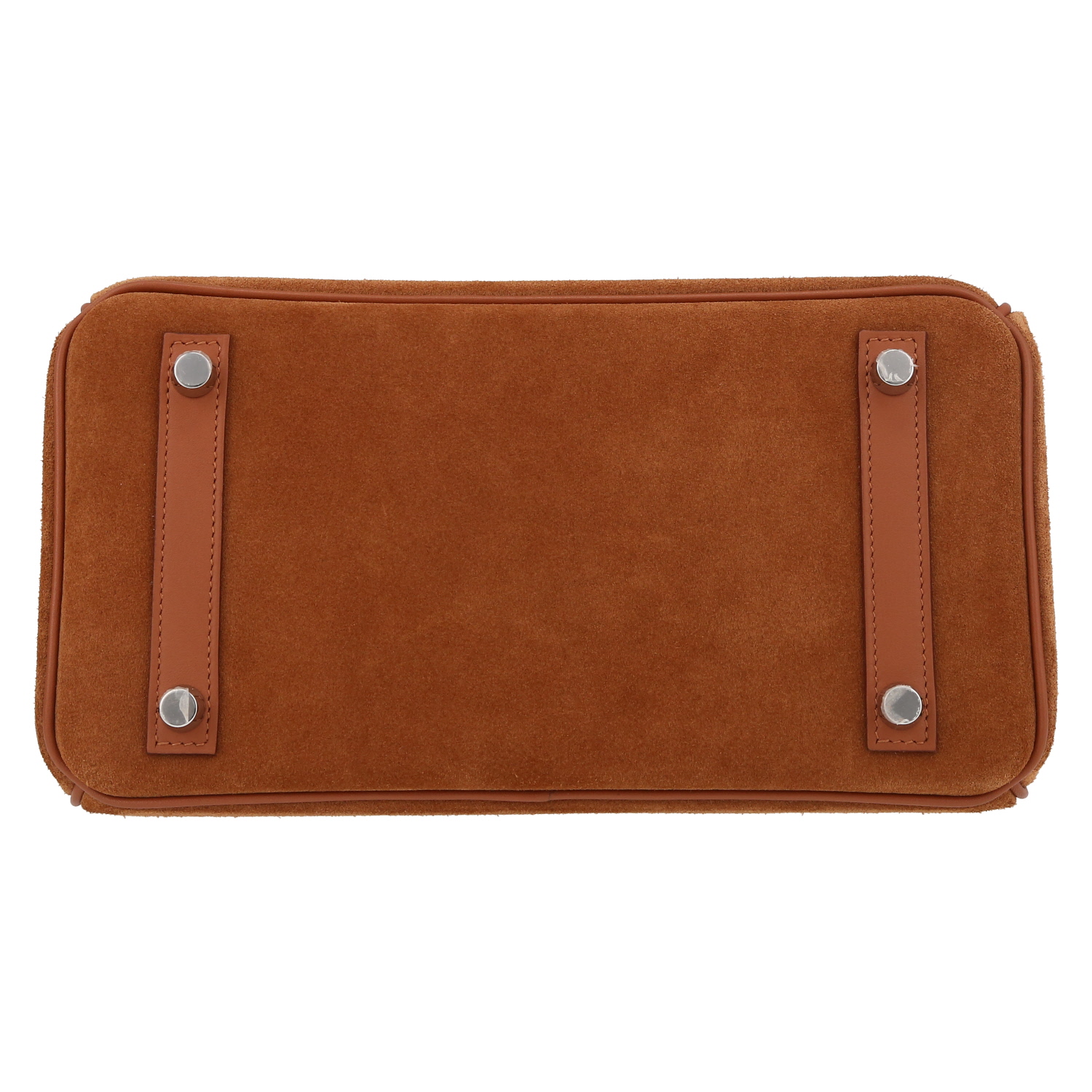 Bolso de mano Hermès  Birkin Grizzly 25 en cuero de ternero doblis color oro y cuero swift color oro - Detail D1
