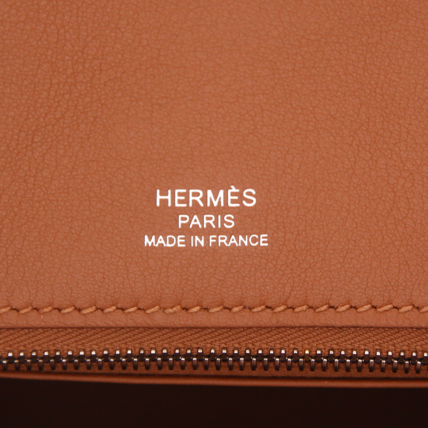 Hermès Birkin 25 Grizzly handbag  in gold doblis calfskin  and gold Swift leather - Detail D2