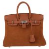 Hermès  Birkin 25 cm Grizzly handbag  in gold doblis calfskin  and gold Swift leather - Detail D2 thumbnail