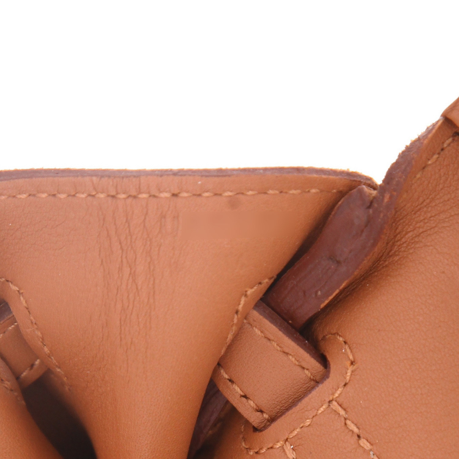 Hermès Birkin 25 Grizzly handbag  in gold doblis calfskin  and gold Swift leather - Detail D4