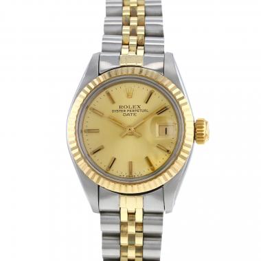 Montre Rolex Lady Oyster Perpetual Date en or et acier Ref: Rolex - 6917  Vers 1982