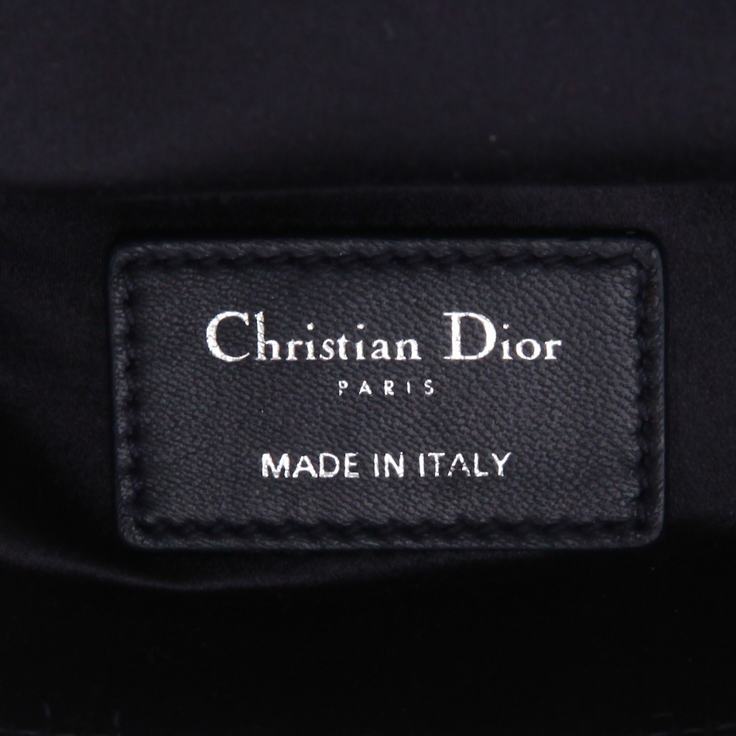 Borsa Dior  Lady Dior in raso blu marino - Detail D9