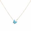 Van Cleef & Arpels Deux Papillons necklace in yellow gold, diamond and turquoise - 00pp thumbnail