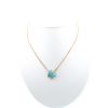 Van Cleef & Arpels Deux Papillons necklace in yellow gold, diamond and turquoise - 360 thumbnail