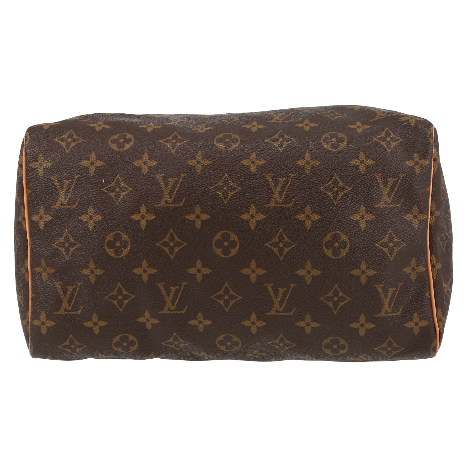 Bolso de mano Louis Vuitton  Speedy 30 en lona Monogram marrón y cuero natural - Detail D4