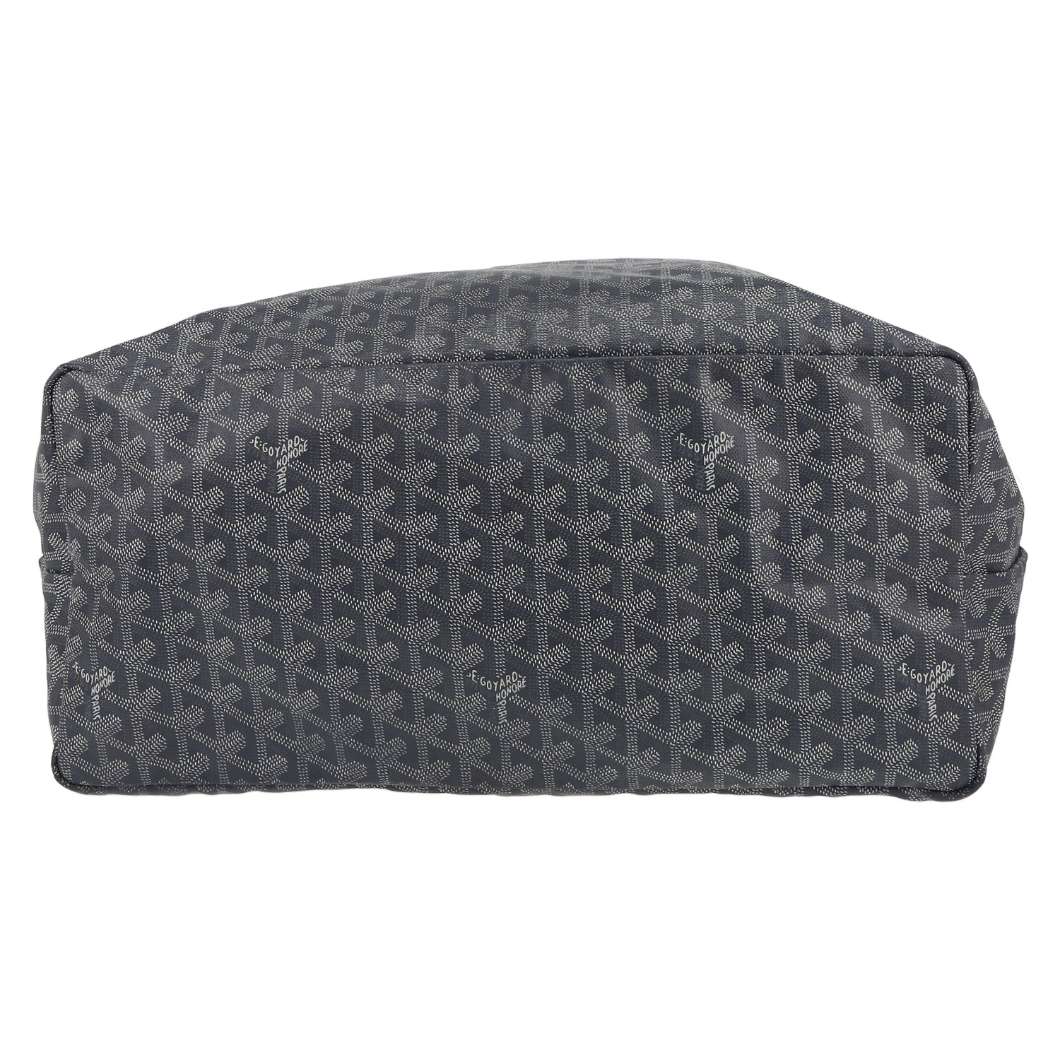 Sac cabas Goyard  Saint-Louis en toile Goyardine grise et cuir gris - Detail D4