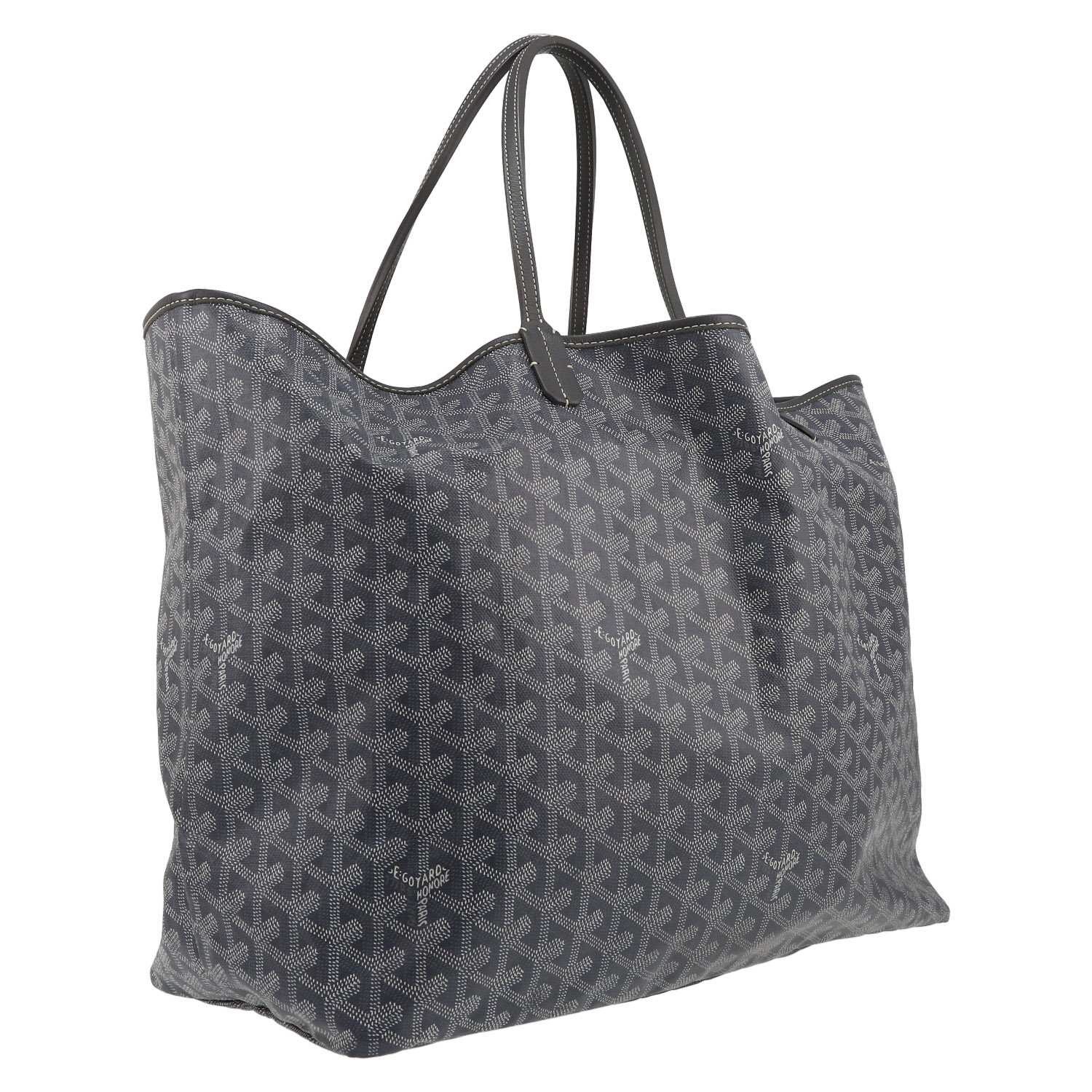 Shopping bag Goyard  Saint-Louis in tela Goyardine grigia e pelle grigia - Detail D6