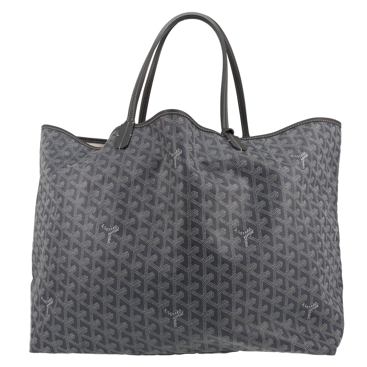 Bolso Cabás Goyard  Saint-Louis en tela Goyardine gris y cuero gris - Detail D7