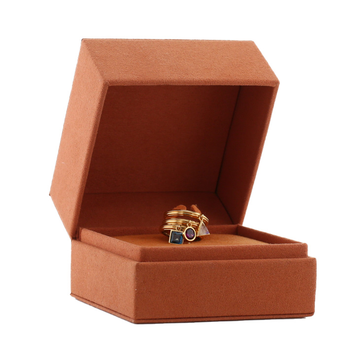 Bague trois corps Poiray Lolita en or jaune et pierres de couleurs - Detail D2