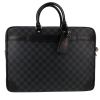 Louis Vuitton  Porte documents Voyage shoulder bag  damier graphite canvas  and black leather - 360 thumbnail