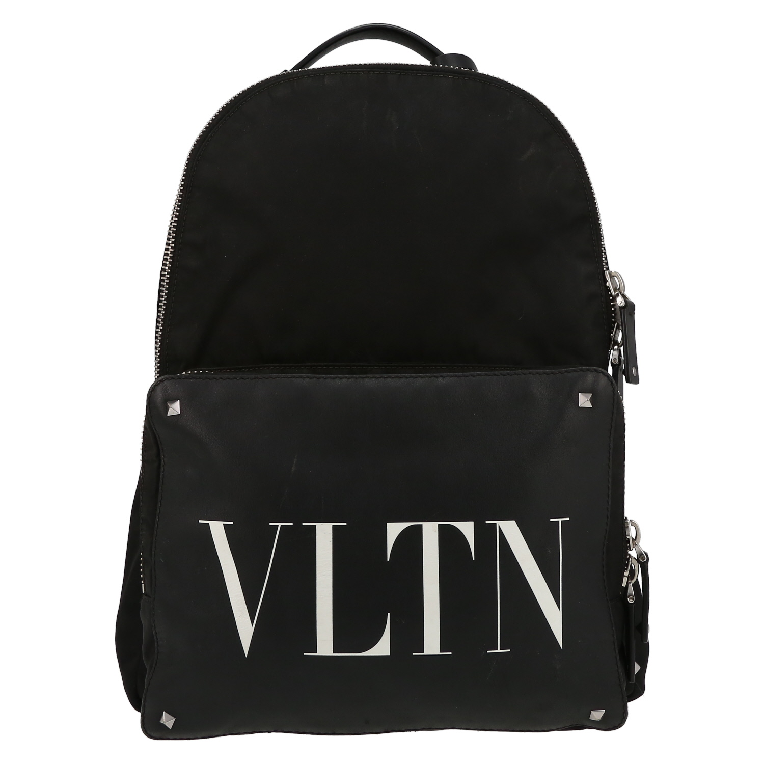 Valentino Garavani   backpack  in black canvas and leather - Detail D2