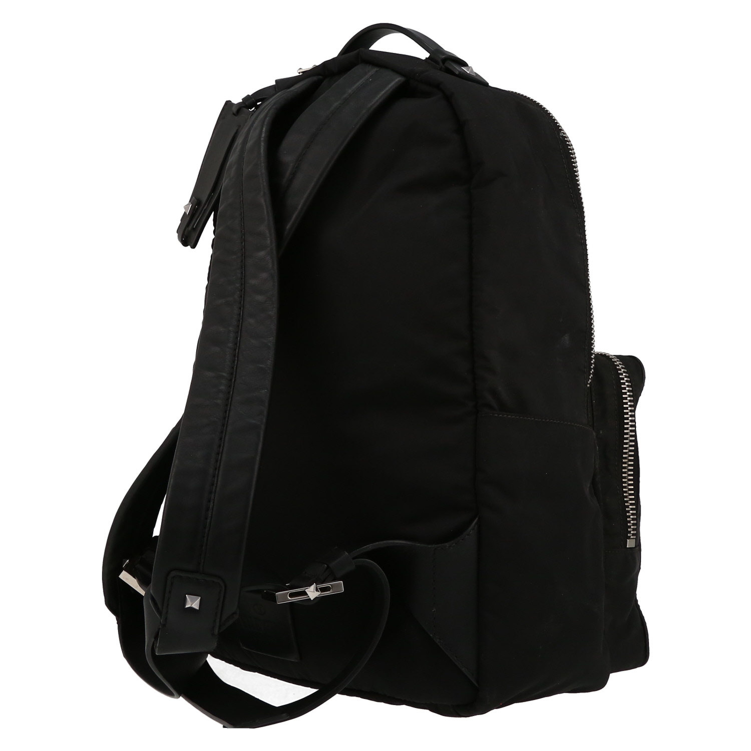 Valentino Garavani   backpack  in black canvas and leather - Detail D5