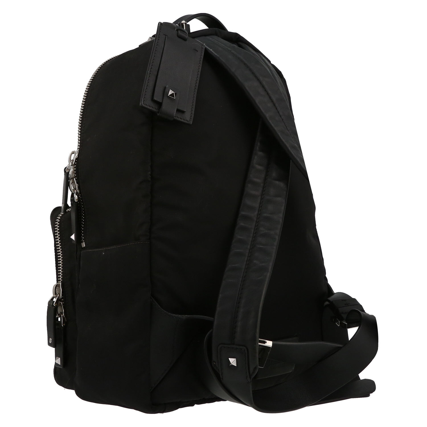 Valentino Garavani   backpack  in black canvas and leather - Detail D6