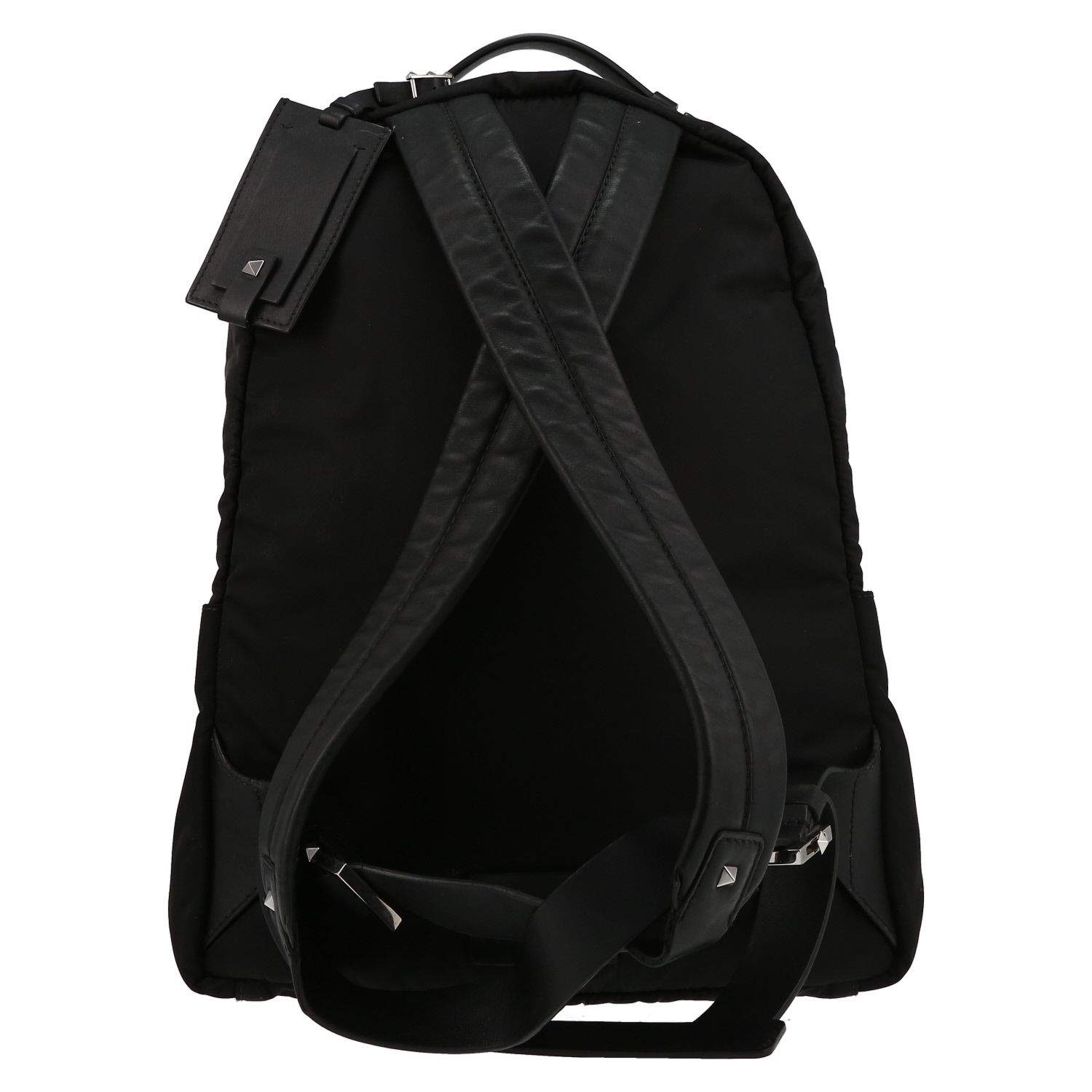 Mochila Valentino Garavani   en lona y cuero negra - Detail D7