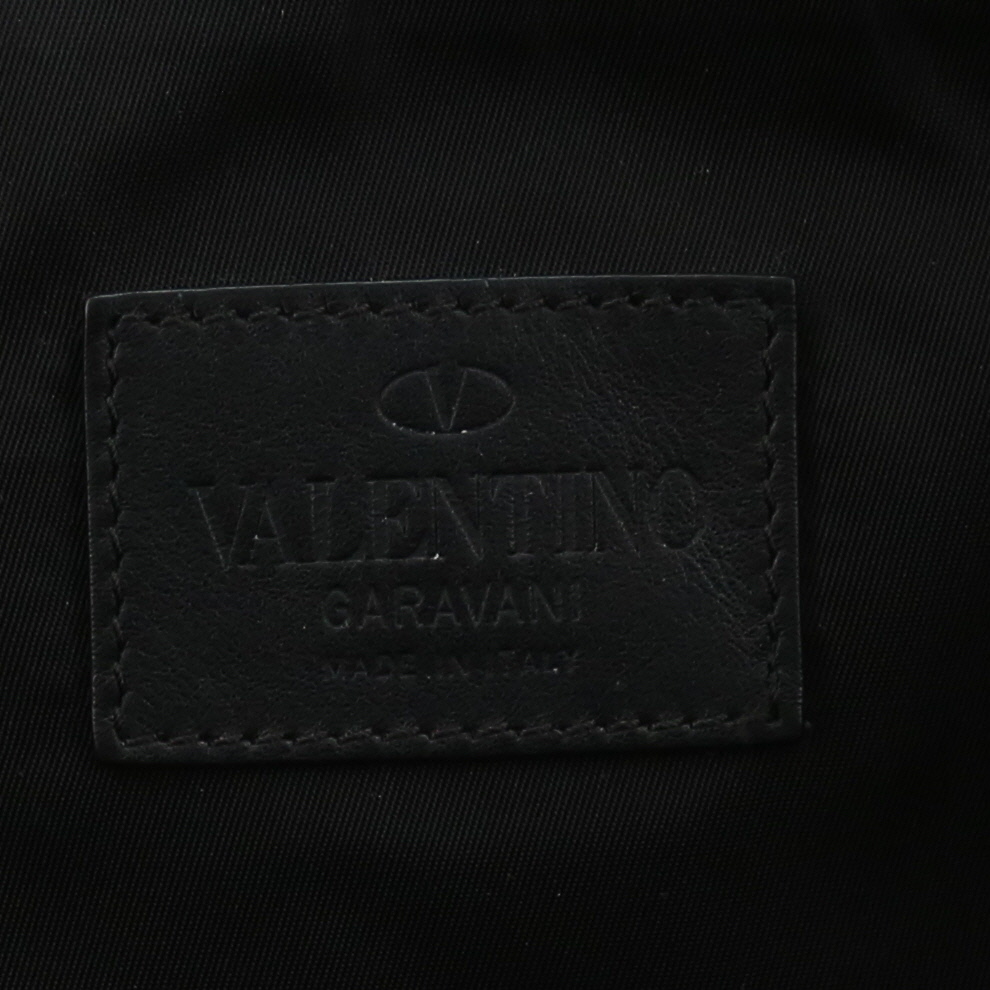 Sac à dos Valentino Garavani   en toile et cuir noire - Detail D9