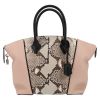 Louis Vuitton  Lockit handbag  in pink leather  and python - Detail D2 thumbnail